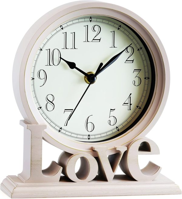 AYRELY® 6.5-Inches Table Clock, Vintage Family Non-Ticking Desk Clock, Retro Mantel Clocks for Living Room, Bedroom, Shelf, Fireplace, Farmhouse Décor (Black) - Image 8
