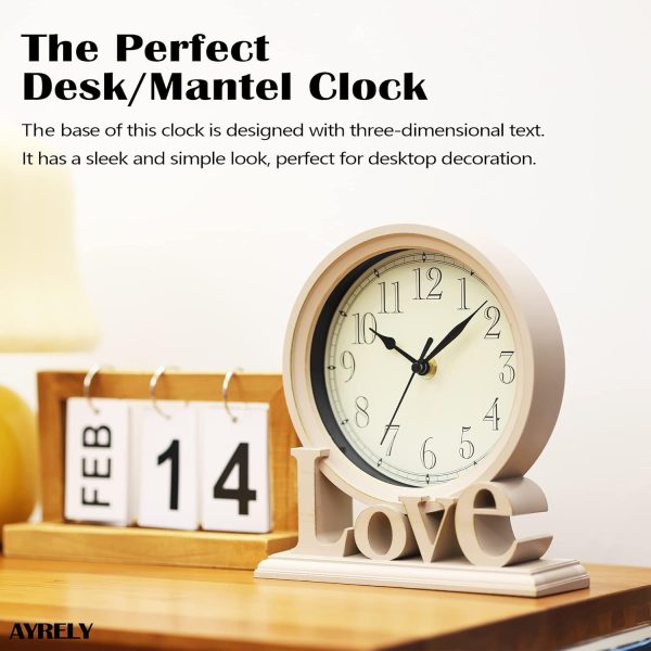 AYRELY® 6.5-Inches Table Clock, Vintage Family Non-Ticking Desk Clock, Retro Mantel Clocks for Living Room, Bedroom, Shelf, Fireplace, Farmhouse Décor (Black) - Image 11
