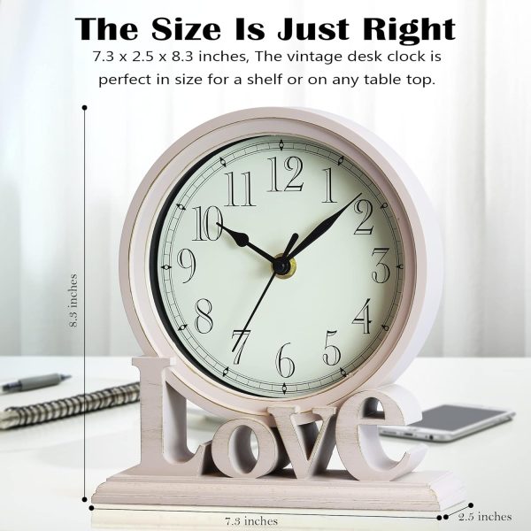 AYRELY® 6.5-Inches Table Clock, Vintage Family Non-Ticking Desk Clock, Retro Mantel Clocks for Living Room, Bedroom, Shelf, Fireplace, Farmhouse Décor (Black) - Image 12