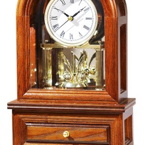AYRELY® Wooden Table Anniversary Clock, Antique Shelf Clocks, Revolving Pendulum Mantel Clocks, Desk Grandfather Clock for Living Room, Home Decor Gift