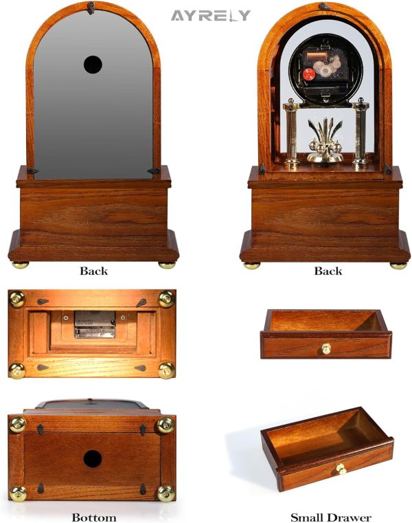 AYRELY® Wooden Table Anniversary Clock, Antique Shelf Clocks, Revolving Pendulum Mantel Clocks, Desk Grandfather Clock for Living Room, Home Decor Gift - Image 7