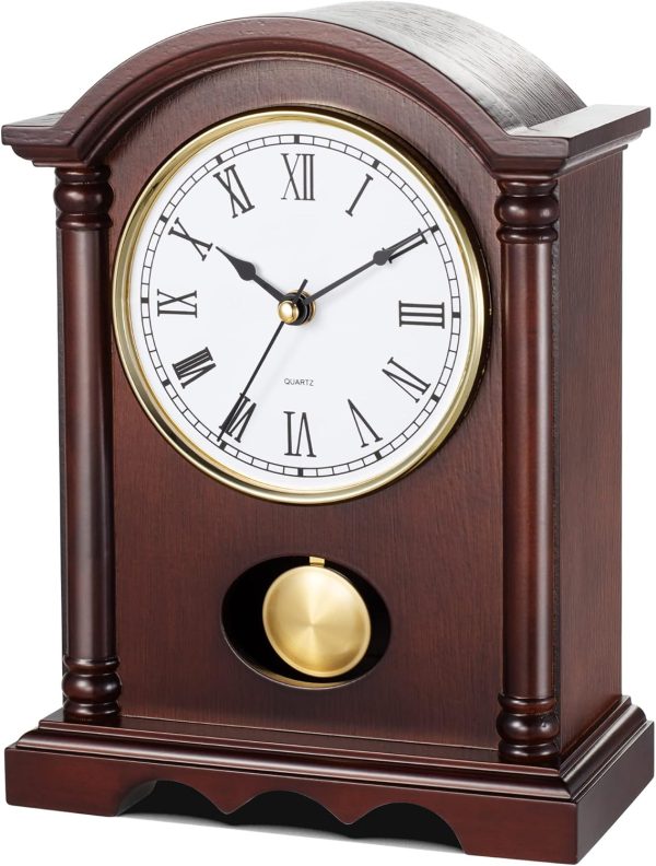 AYRELY® Wooden Table Anniversary Clock, Antique Shelf Clocks, Revolving Pendulum Mantel Clocks, Desk Grandfather Clock for Living Room, Home Decor Gift - Image 8