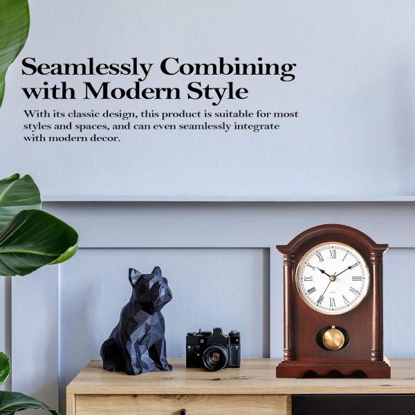 AYRELY® Wooden Table Anniversary Clock, Antique Shelf Clocks, Revolving Pendulum Mantel Clocks, Desk Grandfather Clock for Living Room, Home Decor Gift - Image 13