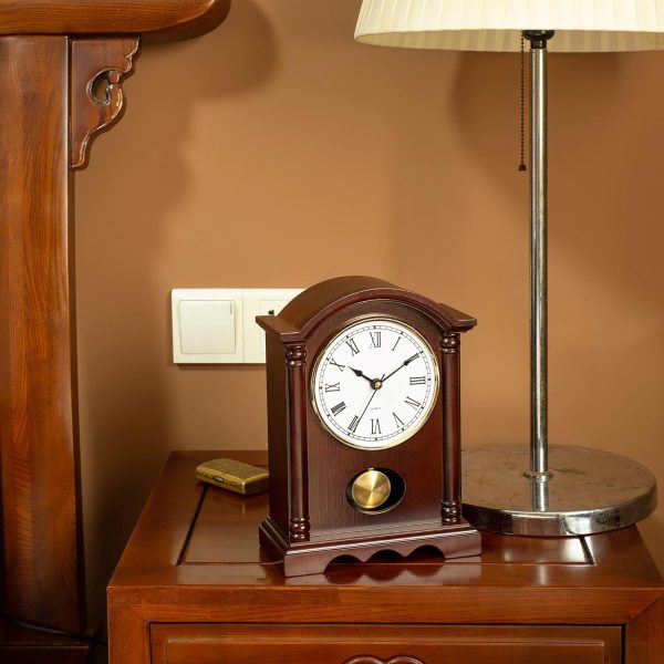 AYRELY® Wooden Table Anniversary Clock, Antique Shelf Clocks, Revolving Pendulum Mantel Clocks, Desk Grandfather Clock for Living Room, Home Decor Gift - Image 14