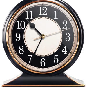 AYRELY® Vintage Desk Clock Silent-Non-Ticking 10-inch dial Table Clock,Retro Mantel Clocks and Easy to Read for Living Room, Bedroom, Shelf Decoration, Fireplace, Farmhouse Decor (Black)