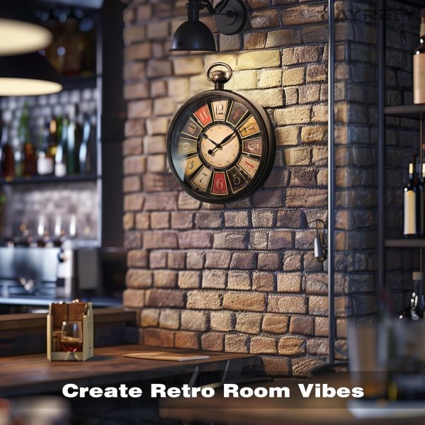 AYRELY® Vintage Round Wall Clock. Antique Retro Style. Battery Operated Silent Clock for Farmhouse, Rustic, Kitchen, and Living Room Decor(13" H x 10.6" W)-White - Image 12
