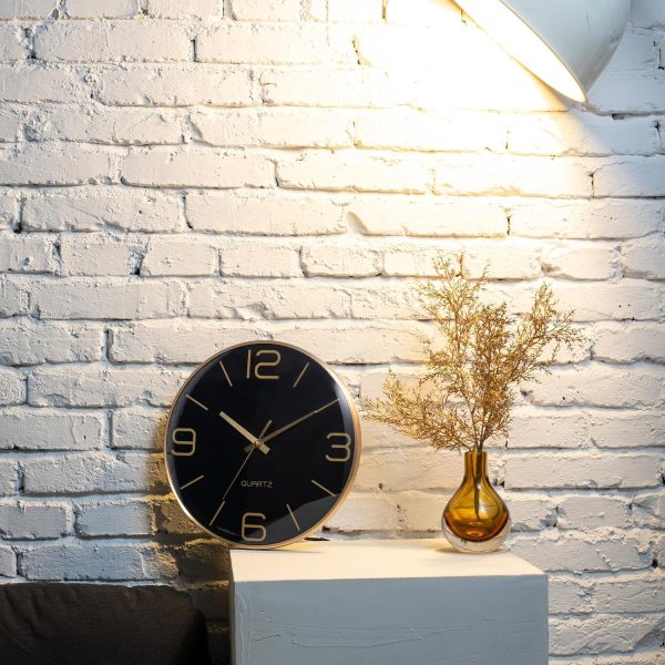 AYRELY® 12 Inch Silent Modern Wall Clocks Battery Operated, Wall Clock for Living Room Décor,Gold Metal Frame Clock Decorative for Bedroom,Kitchen,Office - Image 6