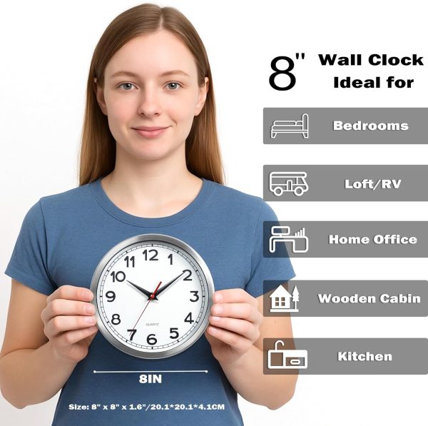 AYRELY® 12 Inch Silent Modern Wall Clocks Battery Operated, Wall Clock for Living Room Décor,Gold Metal Frame Clock Decorative for Bedroom,Kitchen,Office - Image 10