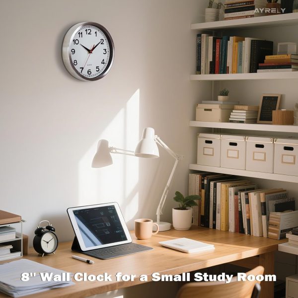 AYRELY® 12 Inch Silent Modern Wall Clocks Battery Operated, Wall Clock for Living Room Décor,Gold Metal Frame Clock Decorative for Bedroom,Kitchen,Office - Image 12