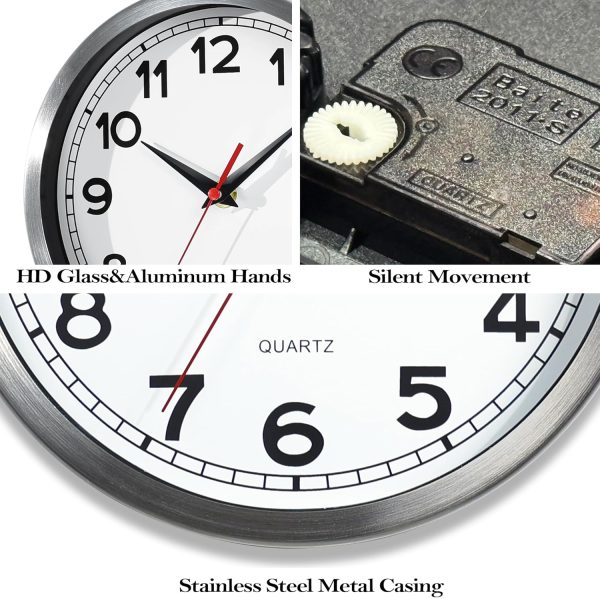 AYRELY® 12 Inch Silent Modern Wall Clocks Battery Operated, Wall Clock for Living Room Décor,Gold Metal Frame Clock Decorative for Bedroom,Kitchen,Office - Image 15