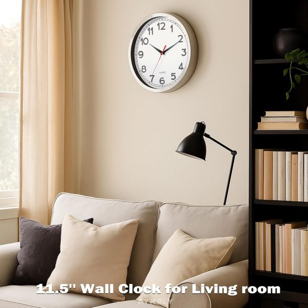 AYRELY® 12 Inch Silent Modern Wall Clocks Battery Operated, Wall Clock for Living Room Décor,Gold Metal Frame Clock Decorative for Bedroom,Kitchen,Office - Image 18