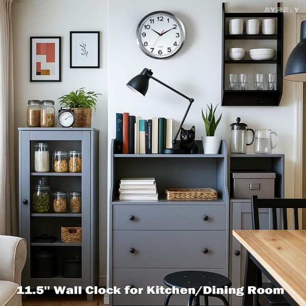 AYRELY® 12 Inch Silent Modern Wall Clocks Battery Operated, Wall Clock for Living Room Décor,Gold Metal Frame Clock Decorative for Bedroom,Kitchen,Office - Image 20