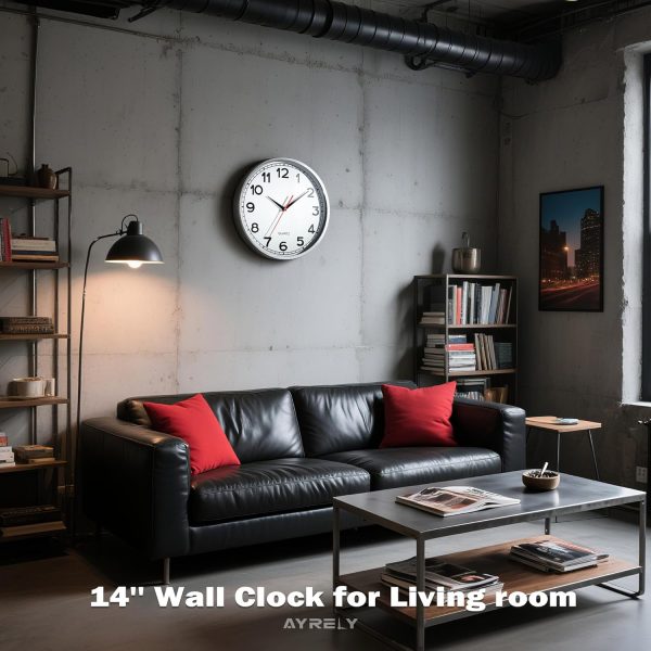 AYRELY® 12 Inch Silent Modern Wall Clocks Battery Operated, Wall Clock for Living Room Décor,Gold Metal Frame Clock Decorative for Bedroom,Kitchen,Office - Image 24