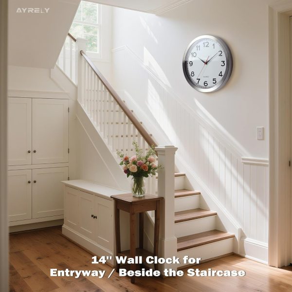 AYRELY® 12 Inch Silent Modern Wall Clocks Battery Operated, Wall Clock for Living Room Décor,Gold Metal Frame Clock Decorative for Bedroom,Kitchen,Office - Image 27