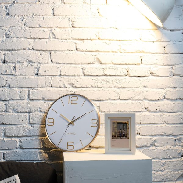 AYRELY® 12 Inch Silent Modern Wall Clocks Battery Operated, Wall Clock for Living Room Décor,Gold Metal Frame Clock Decorative for Bedroom,Kitchen,Office - Image 33