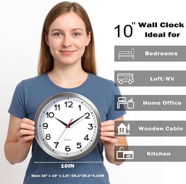 AYRELY® 12 Inch Silent Modern Wall Clocks Battery Operated, Wall Clock for Living Room Décor,Gold Metal Frame Clock Decorative for Bedroom,Kitchen,Office - Image 36