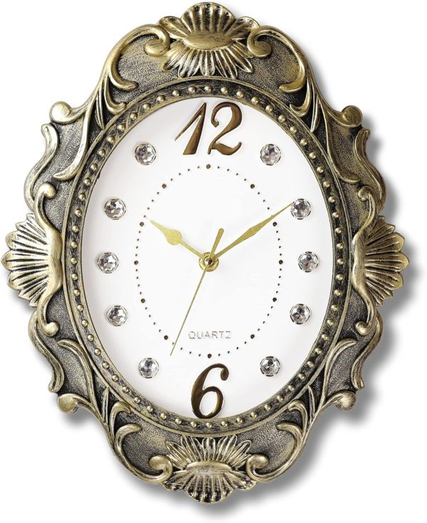 AYRELY® 14 Inch Oval Rustic Wall Clock, Wall Clocks Battery Operated, Country Style Silent Non Ticking Clock, Decorative for Kitchen, Home, Living Room, Farmhouse, Bedrooms - Image 8