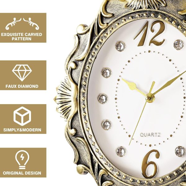 AYRELY® 14 Inch Oval Rustic Wall Clock, Wall Clocks Battery Operated, Country Style Silent Non Ticking Clock, Decorative for Kitchen, Home, Living Room, Farmhouse, Bedrooms - Image 9