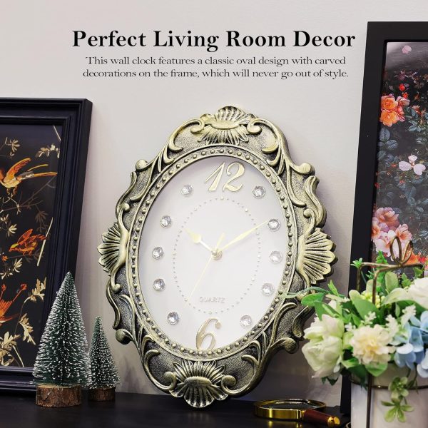 AYRELY® 14 Inch Oval Rustic Wall Clock, Wall Clocks Battery Operated, Country Style Silent Non Ticking Clock, Decorative for Kitchen, Home, Living Room, Farmhouse, Bedrooms - Image 10