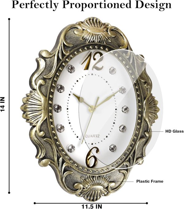 AYRELY® 14 Inch Oval Rustic Wall Clock, Wall Clocks Battery Operated, Country Style Silent Non Ticking Clock, Decorative for Kitchen, Home, Living Room, Farmhouse, Bedrooms - Image 12