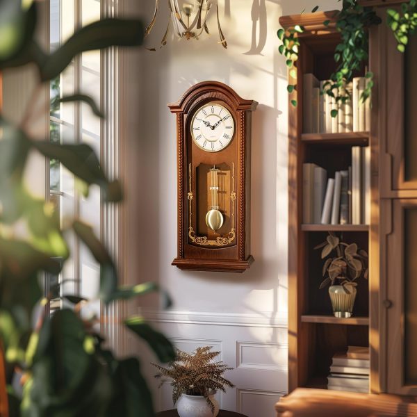 AYRELY® 26IN Grandfather Vintage Wall Clock with Pendulum and Chime, Hour/Quarter-Hour Chime, Elmwood Frame, Large Vintage Wall Clock for Living Room,Home Decor Gift - Image 3