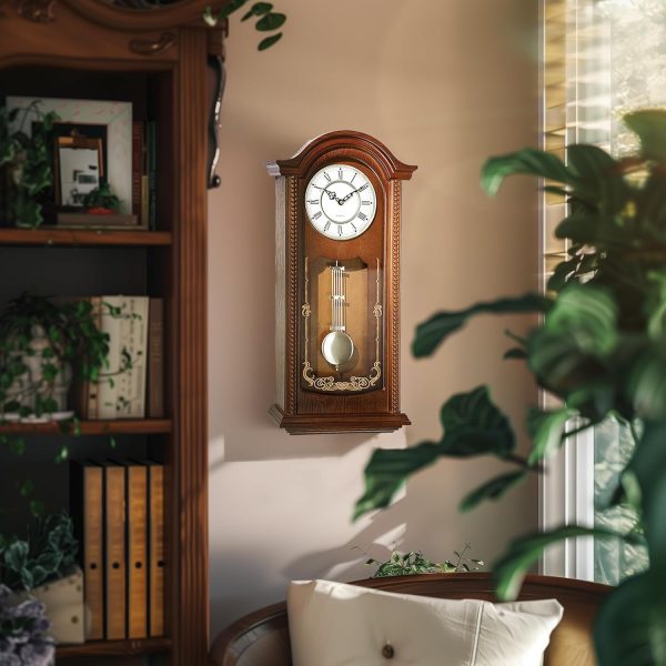 AYRELY® 26IN Grandfather Vintage Wall Clock with Pendulum and Chime, Hour/Quarter-Hour Chime, Elmwood Frame, Large Vintage Wall Clock for Living Room,Home Decor Gift - Image 5