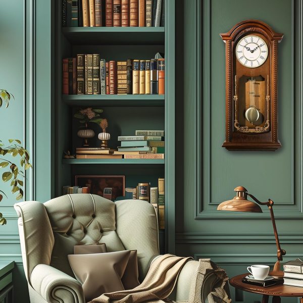 AYRELY® 26IN Grandfather Vintage Wall Clock with Pendulum and Chime, Hour/Quarter-Hour Chime, Elmwood Frame, Large Vintage Wall Clock for Living Room,Home Decor Gift - Image 6