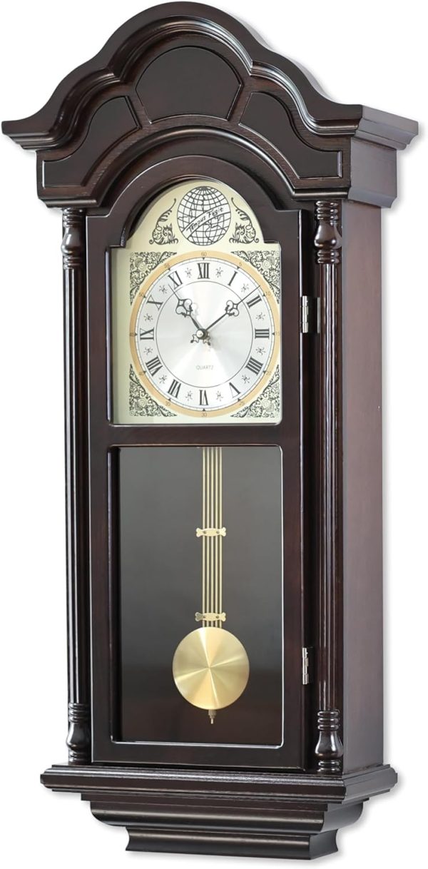 AYRELY® 26IN Grandfather Vintage Wall Clock with Pendulum and Chime, Hour/Quarter-Hour Chime, Elmwood Frame, Large Vintage Wall Clock for Living Room,Home Decor Gift - Image 9