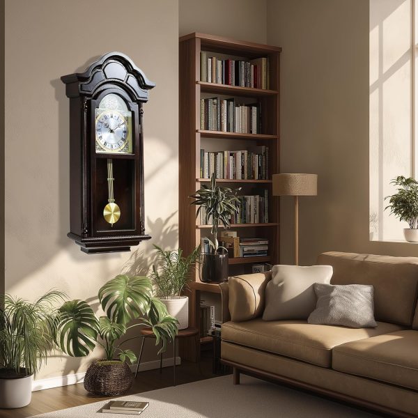 AYRELY® 26IN Grandfather Vintage Wall Clock with Pendulum and Chime, Hour/Quarter-Hour Chime, Elmwood Frame, Large Vintage Wall Clock for Living Room,Home Decor Gift - Image 12