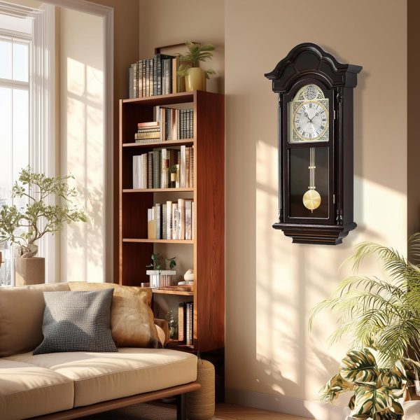 AYRELY® 26IN Grandfather Vintage Wall Clock with Pendulum and Chime, Hour/Quarter-Hour Chime, Elmwood Frame, Large Vintage Wall Clock for Living Room,Home Decor Gift - Image 13